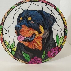 Suncatcher Acrylic Dog Rottweiler Black & Tan Puppy Home Decor